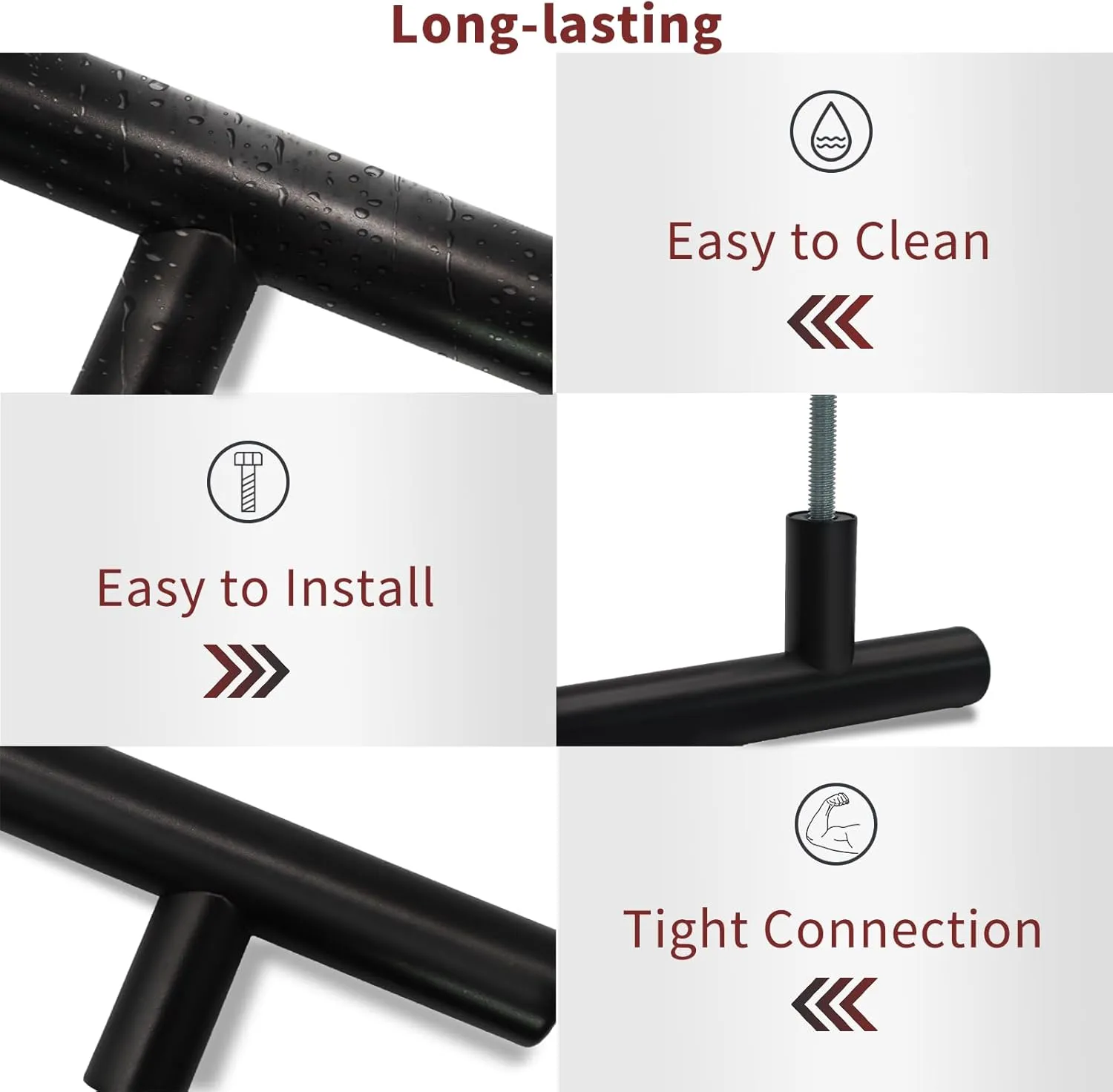 20 Pack 3.8 Inch Hole Center Cabinet Pulls Handles, Matte Black Kitchen Cabinet Pulls Stainless Steel Cabinet Hardware Handles for Kitchen, Cabinet Bathroom Drawer Pulls for Cabinets Closet Handles