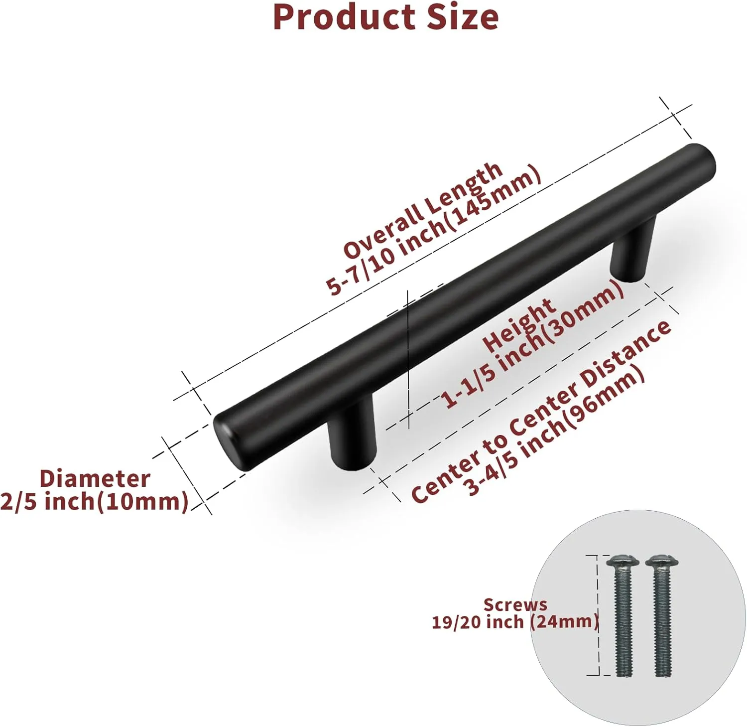 20 Pack 3.8 Inch Hole Center Cabinet Pulls Handles, Matte Black Kitchen Cabinet Pulls Stainless Steel Cabinet Hardware Handles for Kitchen, Cabinet Bathroom Drawer Pulls for Cabinets Closet Handles