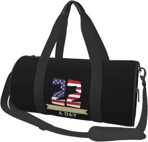 22 A Day Veteran Lives Matter Duffel Bag Gym Bag Travel Sports Tote Large Foldable Beach Swim Yoga5