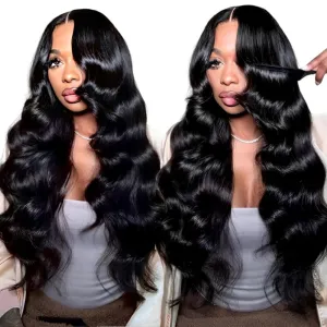 26 Inch 250% Density 6x4 Wear and Go Glueless Wigs,100% Real Human Hair Wig,250g/pc, Skinlike hd Lace Wig Pre Plucked Pre Cut,Body Wave Closure Wigs Human Hair Middle Part
