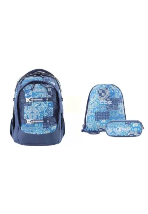 2be  Schoolbag / Laptop Backpack / With Gym Bag and Pencil Case Royal Blue