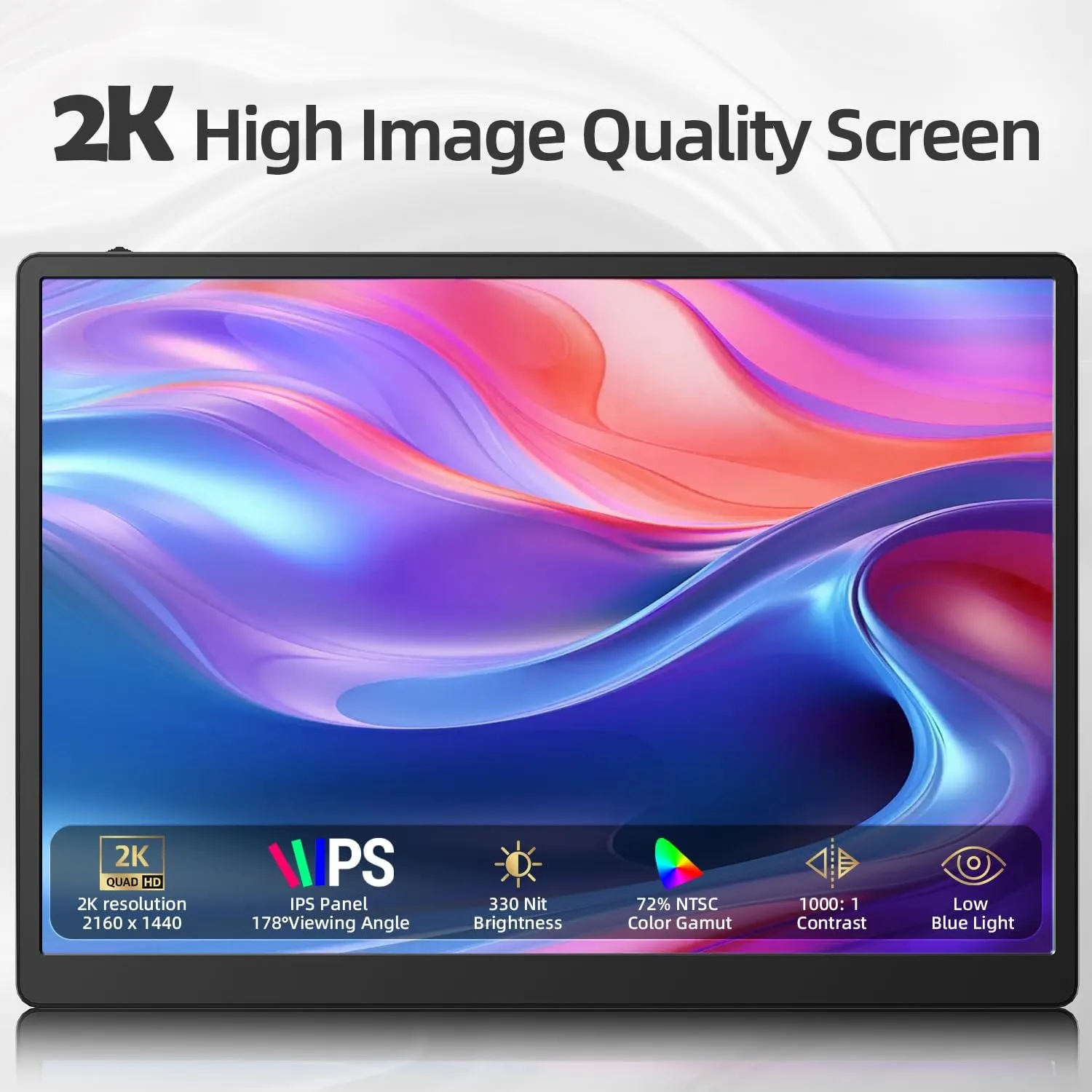 2K Laptop Monitor Extender - 13" IPS 1440P Dual Monitor Attachment Laptop Plug & Play Multiple Screens for 13"-17" Laptop Compatible with Wins Mac Dex Chrome Travel Gaming Work