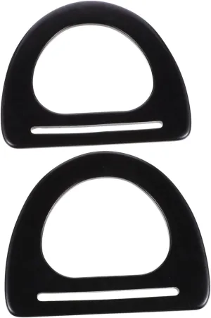 2Pcs Black D Shape Bag Handles for Cross Body Handbags Unique Decorative Purse Accessories Useful Handbag Supplies for DIY Bag