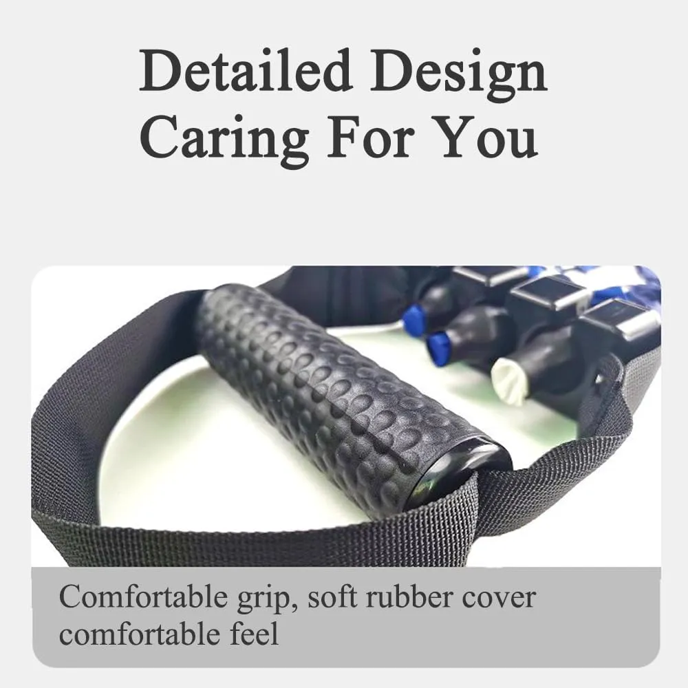 3 Hole Resistance Stretcher, 2025 New Upgraded Natural Latex 3-Hole Resistance Stretcher, High Elasticity & Tear Resistant Exercise Bands with Handles