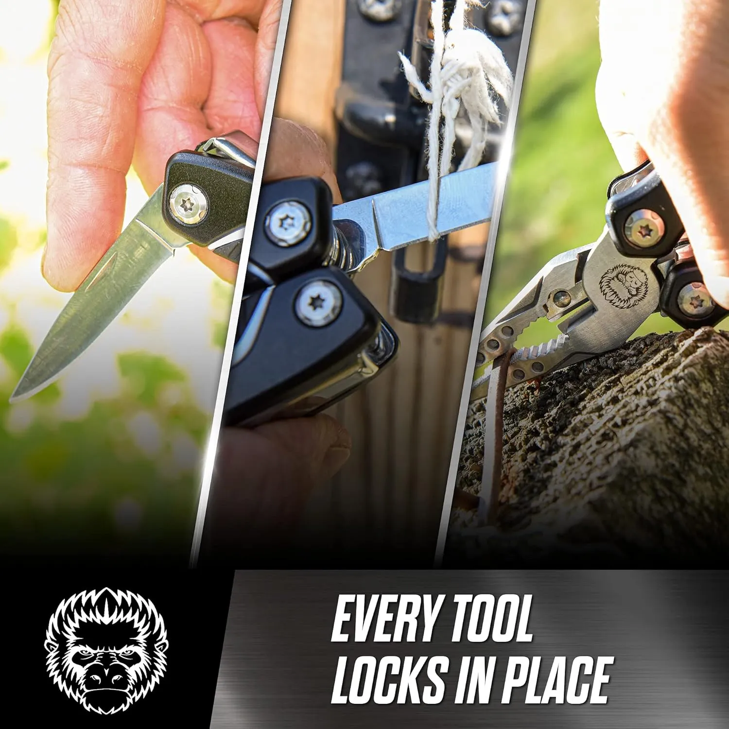 3 Piece Pocket Multitool Gift Set for Him-Stainless Steel Survival Multi Tool for Men - Clip to Belt & Backpack - Utility Knife Multitool, Pliers & Pocket Knife - Hiking, Camping & Fishing