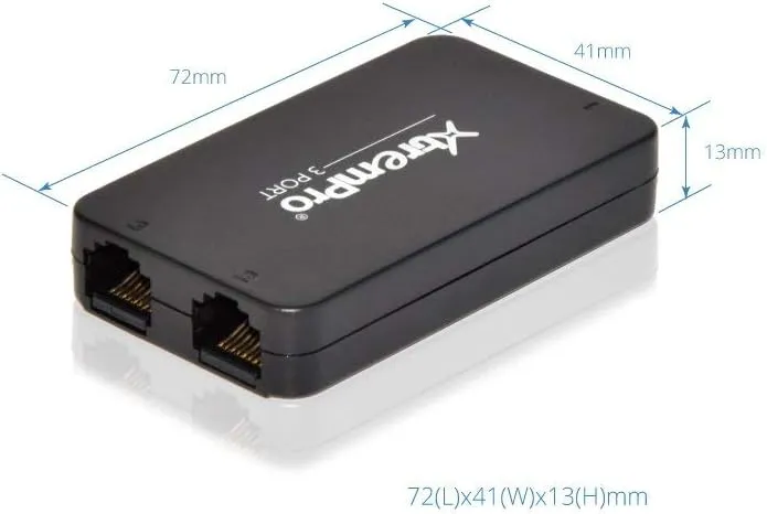 3-Port USB Powered 10/100Mbps Ethernet RJ45 Network Switch Hub - Black (61024)