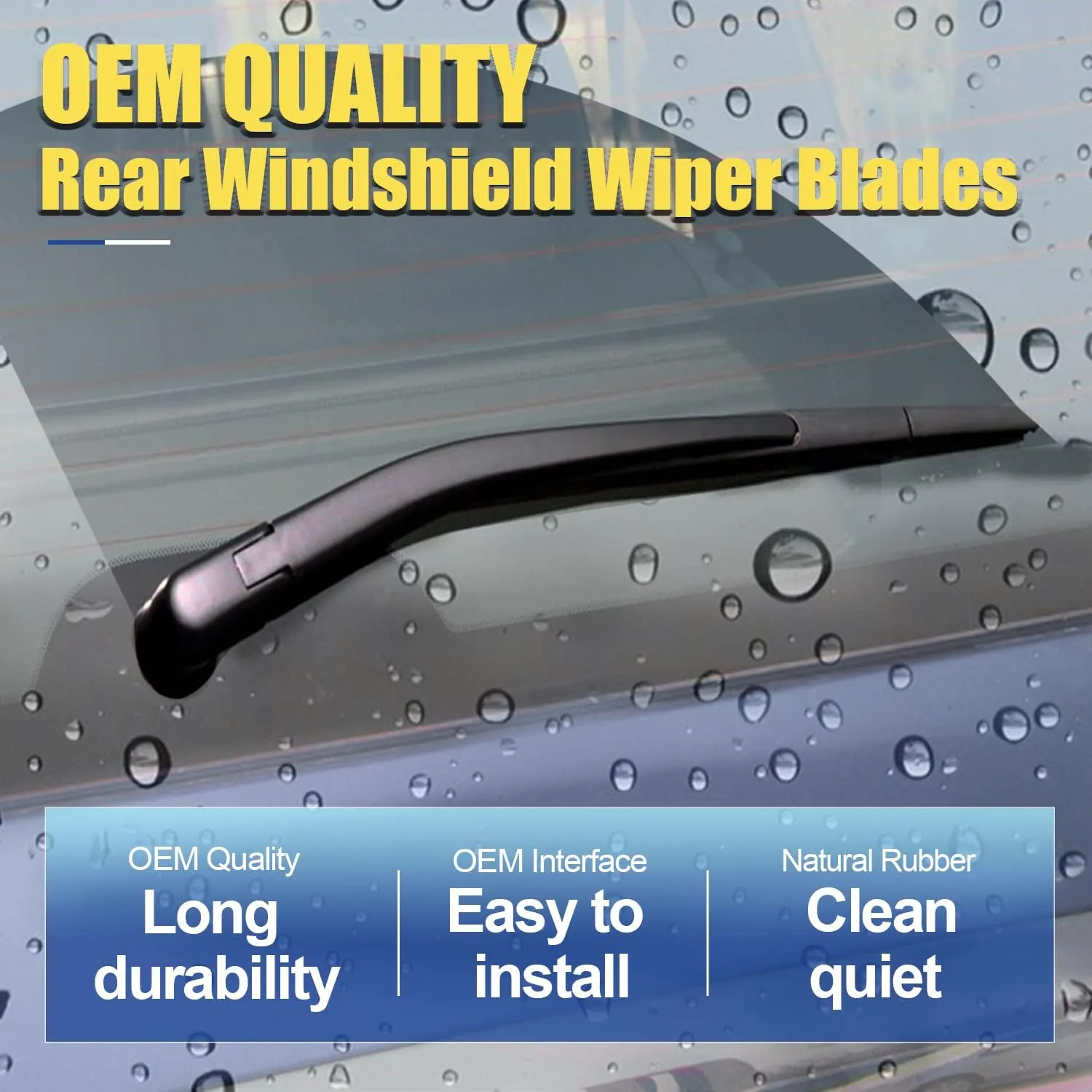 3 wipers Replacement For 2011-2016 2017 2018 2019 2020 2021 2022 2023 Ford Explorer Original Equipment Front and Rear Windshield Wiper Blades Set 26" 22" 11" (Set of 3) Pinch Tab