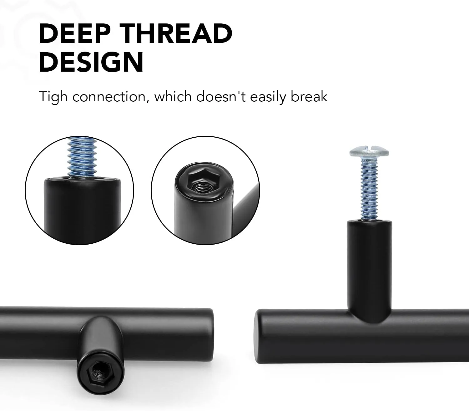 30 Pack 7.38'' Cabinet Pulls Matte Black Stainless Steel Kitchen Cupboard Handles Cabinet Handles 7.38'' Length, 5'' Hole Center