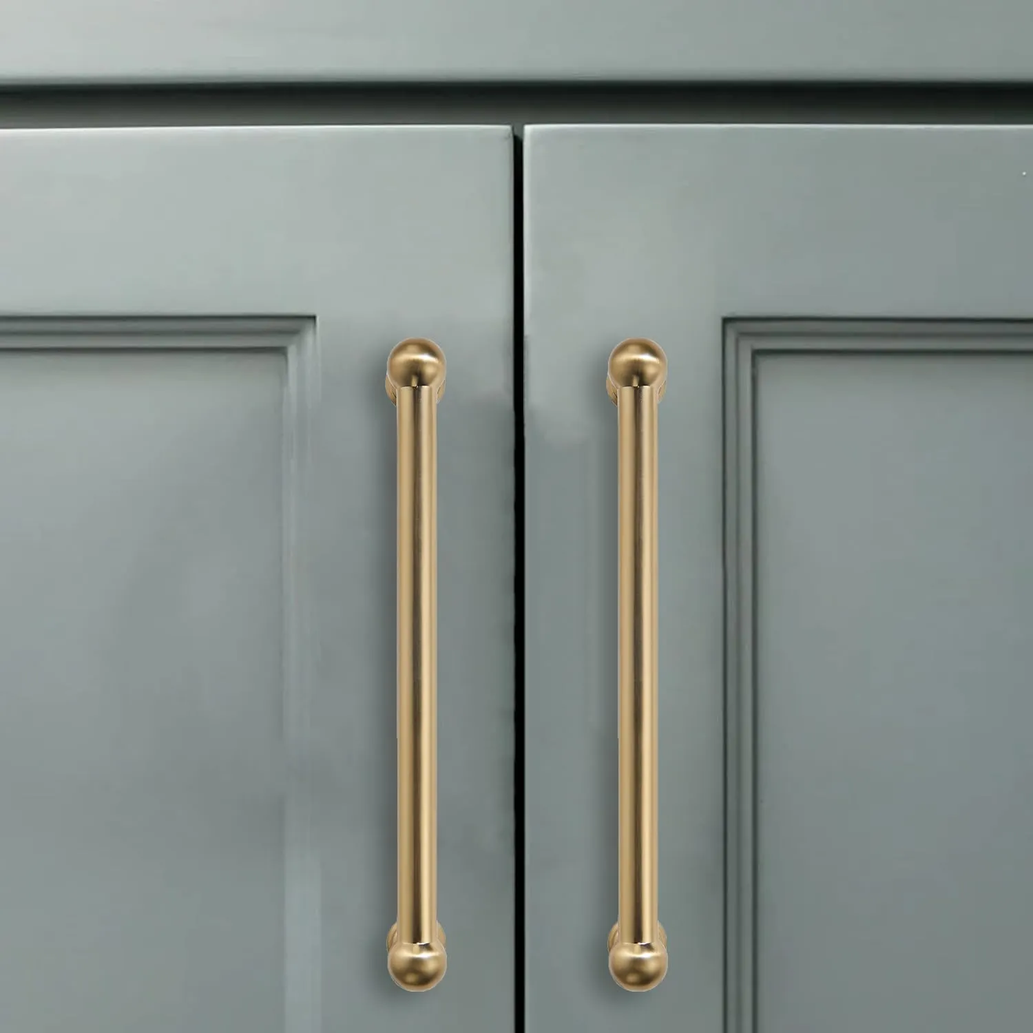 3.5 Inch 10 Pack Solid Kitchen Cabinet Handles Brushed Gold Heavy Duty Cabinet Pulls Satin Brass Drawer Pulls Cabinet Hardware Kitchen Handles for Cabinets Cupboard Handles