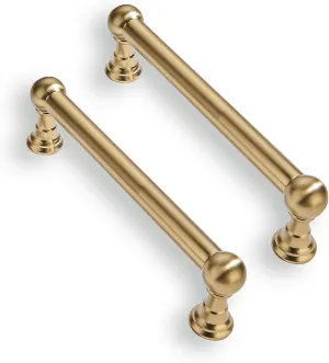3.5 Inch 10 Pack Solid Kitchen Cabinet Handles Brushed Gold Heavy Duty Cabinet Pulls Satin Brass Drawer Pulls Cabinet Hardware Kitchen Handles for Cabinets Cupboard Handles