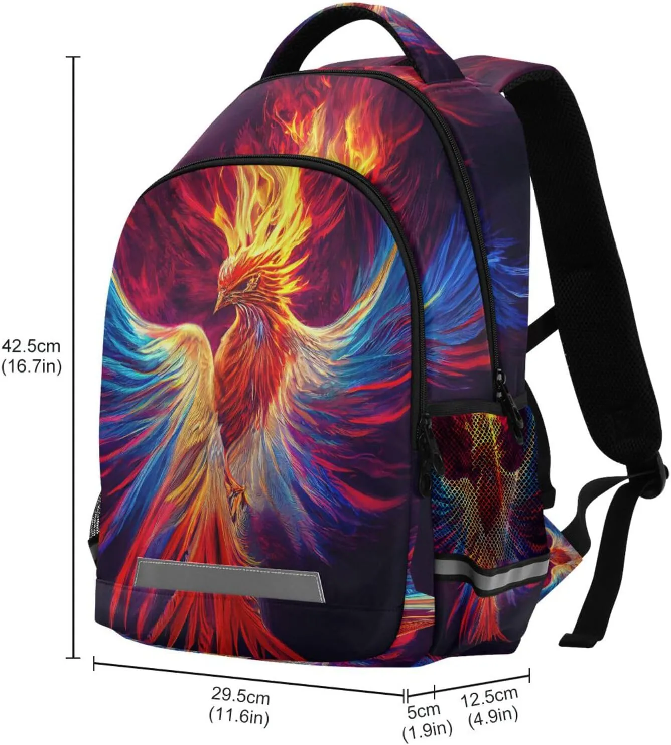 3D Phoenix Backpack for Boys Girls Elementary School Bag Kids Bookbag Travel Rucksack