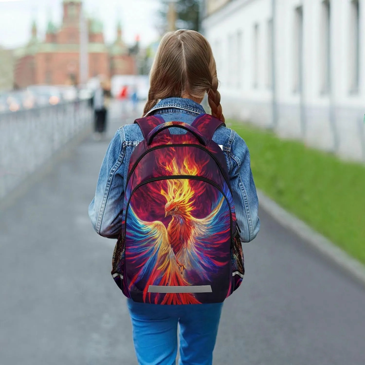 3D Phoenix Backpack for Boys Girls Elementary School Bag Kids Bookbag Travel Rucksack