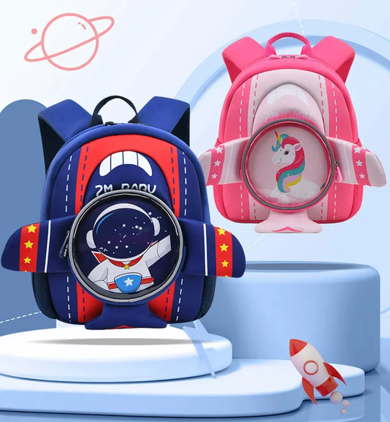 3D Plane Shape Backpack for Kindergarten/Preschool Kids