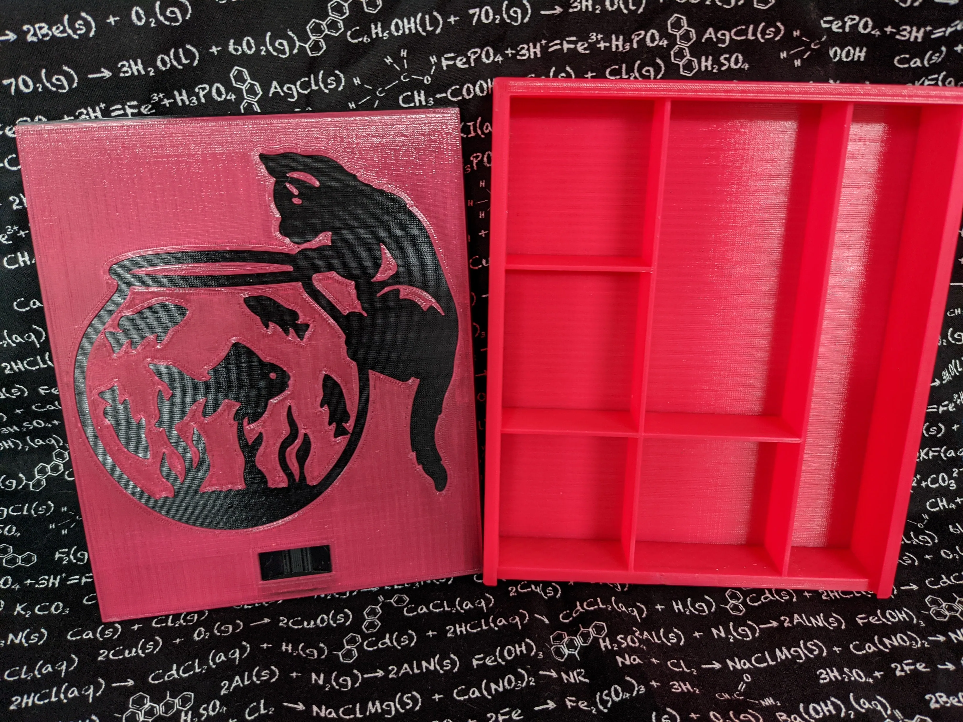 3D printed Notions Box--Cat and Aquarium