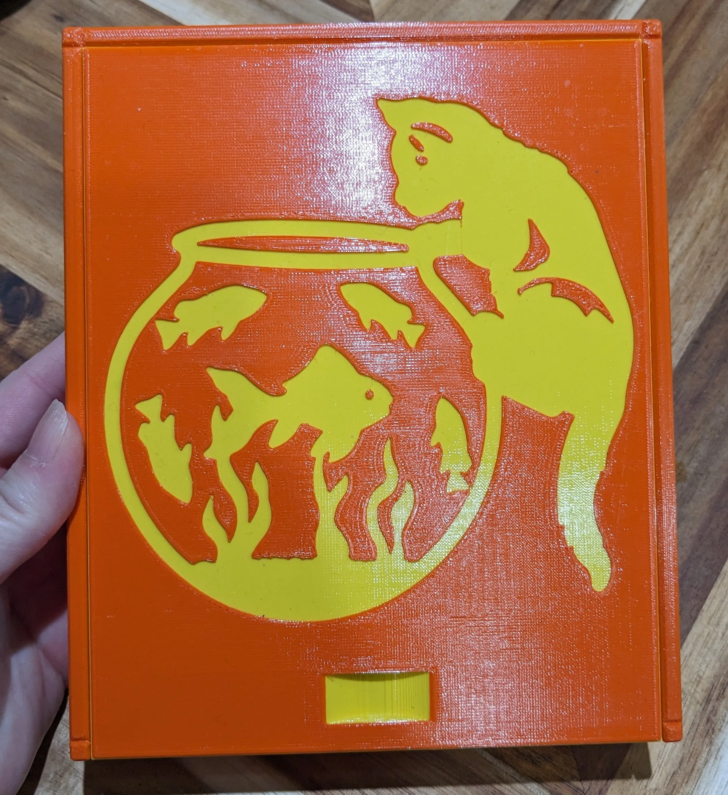 3D printed Notions Box--Cat and Aquarium