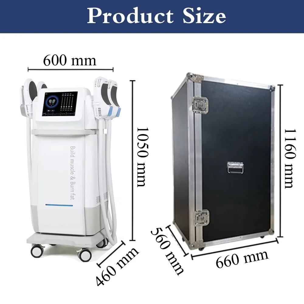 4 Handles Body Shaping Machine for Abdomen Buttock Upper Arm Thigh Muscle Strengthen (4 Handles with Trolley, White)