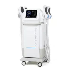 4 Handles Body Shaping Machine for Abdomen Buttock Upper Arm Thigh Muscle Strengthen (4 Handles with Trolley, White)