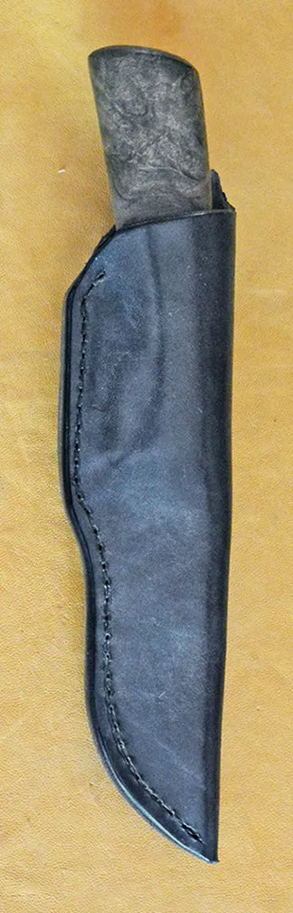 4 inch Dropped Point Hunter with 'Celtic Horse' Etching and Buckeye Burl Handle.