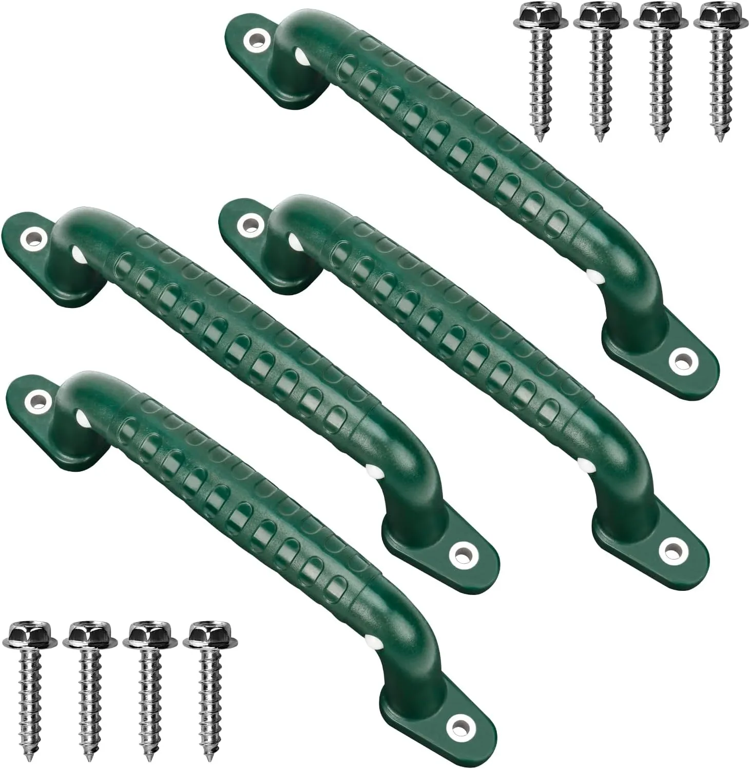 4 Luminous Safety Playground Handles, Swing Set Kids Safety Hand Grips for Playset, Climbing Frame, Play House, Playroom Ladder Handles, Door Handles, Bunk Bed Handles (Green)