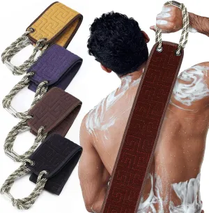 4 Pack Exfoliating Back Scrubber for Shower Back Washer with Handles Double Sided Exfoliator Back Scrubber Washcloth Bath Body Scrub Towel Deep Clean for Men Women