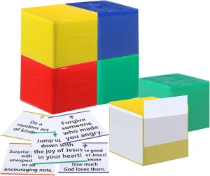 4 Pcs 4. 5 Inch Large DIY Pocket Dice for Classroom Foam Stacking Blocks Education Learning Playing Cubes Teaching Tools for School Early Education Activities