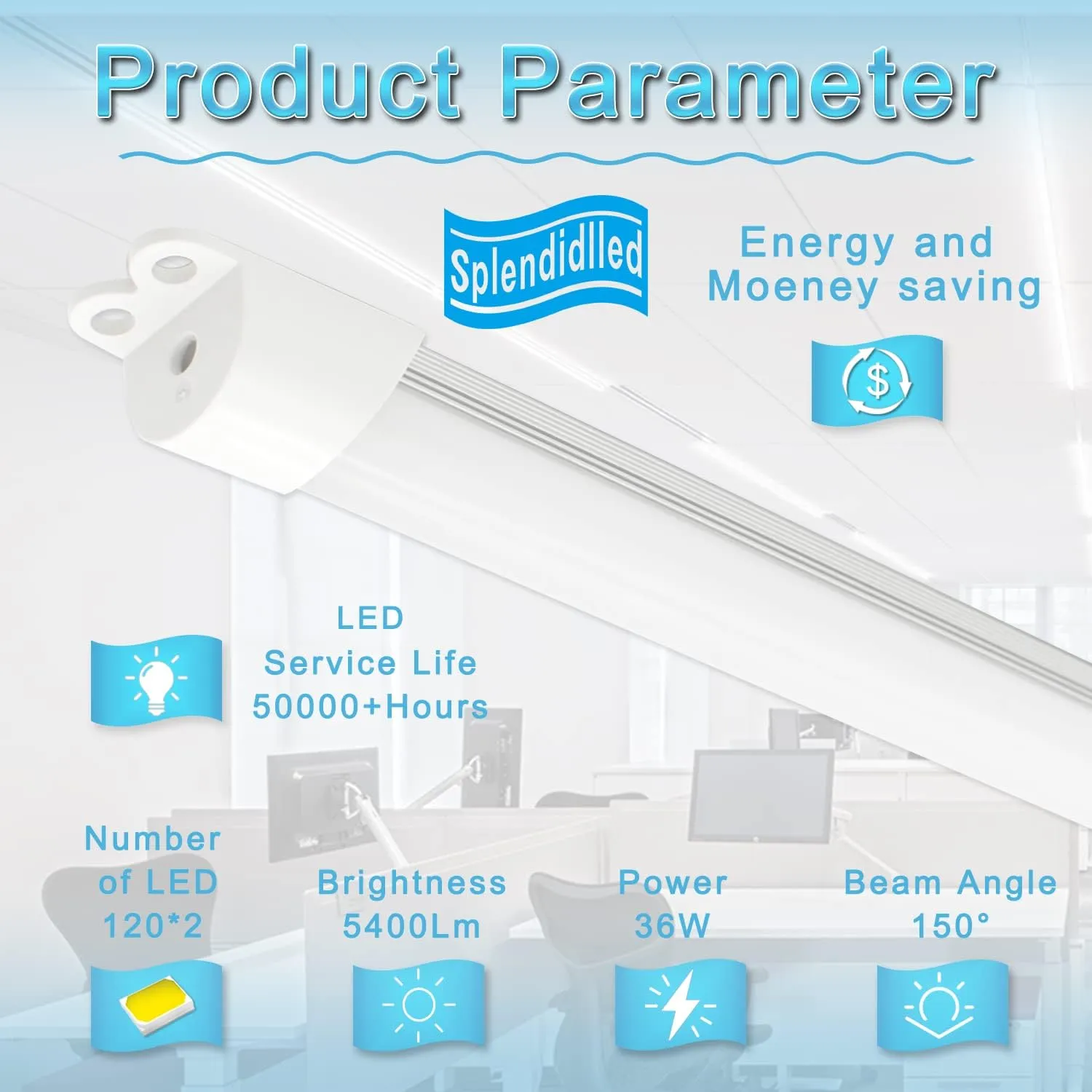 4FT LED Retrofit Kit,Recessed Fluorescent Light Retrofit Super Bright LED Light,Panel Light,Troffer Quick Repair and Retrofit LED Kit,No Professional Tools Required,36w,3500K Warm Light (4 Pack)