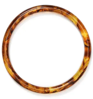 5-3/4" Round Acrylic Resin Handbag Handles by 1 Pair, HD-008 (Brown Tortoise)