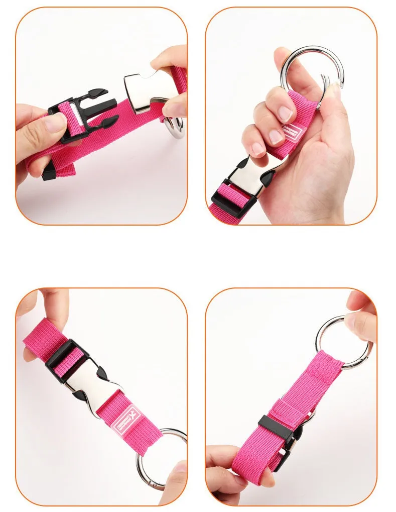 6 Colors Travel Add-a-Bag Luggage Strap with Ring Hooks Buckle