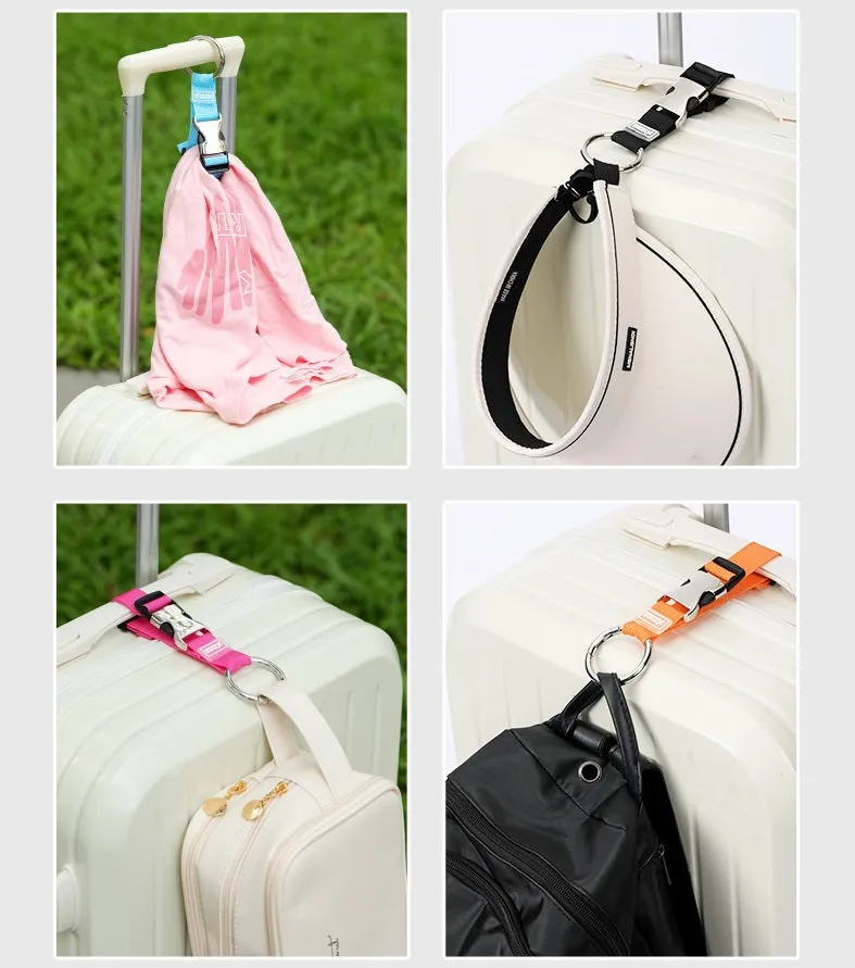 6 Colors Travel Add-a-Bag Luggage Strap with Ring Hooks Buckle