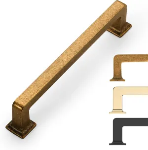 6 Pack Antique Brass Cabinet Pulls 5 Inch Kitchen Cabinet Handles Vintage Drawer Pulls Kitchen Handles for Cabinets Retro Dresser Pulls Drawer Handle
