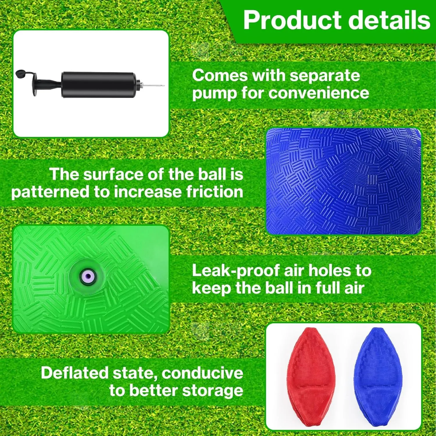 6 Pcs Dodgeballs 8.5 Inch Playground Ball 3 Colour Kickball Inflatable Rubber Handball Bouncy Dodge Ball with 1 Hand Pump for Outdoors Games Gym Camps Picnic (Needle is at The Top of The Pump)