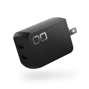 65W Dual USB-C Charger Block, Compact 65W GaN USB-C Wall Charger for Laptop/Phone/Tablet, 2-Port Fast Charging USB-C Adapter, 67W Max Output, USB-C Charging Block, NovaPort Duo II 67W2C (Black)