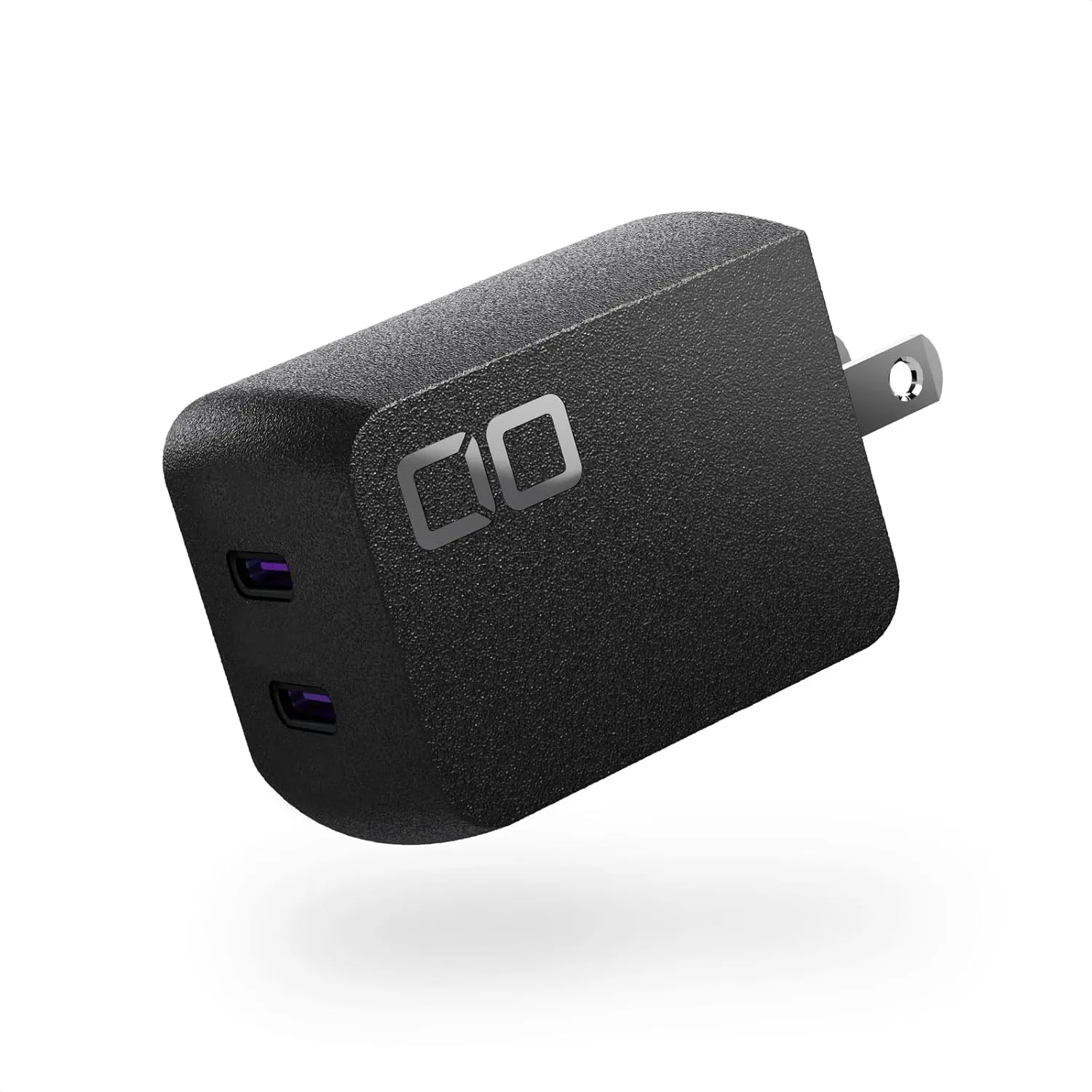 65W Dual USB-C Charger Block, Compact 65W GaN USB-C Wall Charger for Laptop/Phone/Tablet, 2-Port Fast Charging USB-C Adapter, 67W Max Output, USB-C Charging Block, NovaPort Duo II 67W2C (Black)