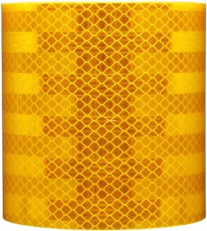 6" x 30' Roll 3M Reflective Safety Tape 983-71NL Yellow Diamond Grade Reflective Tape for School Buses, Emergency Vehicles, and Commerical Vehicles