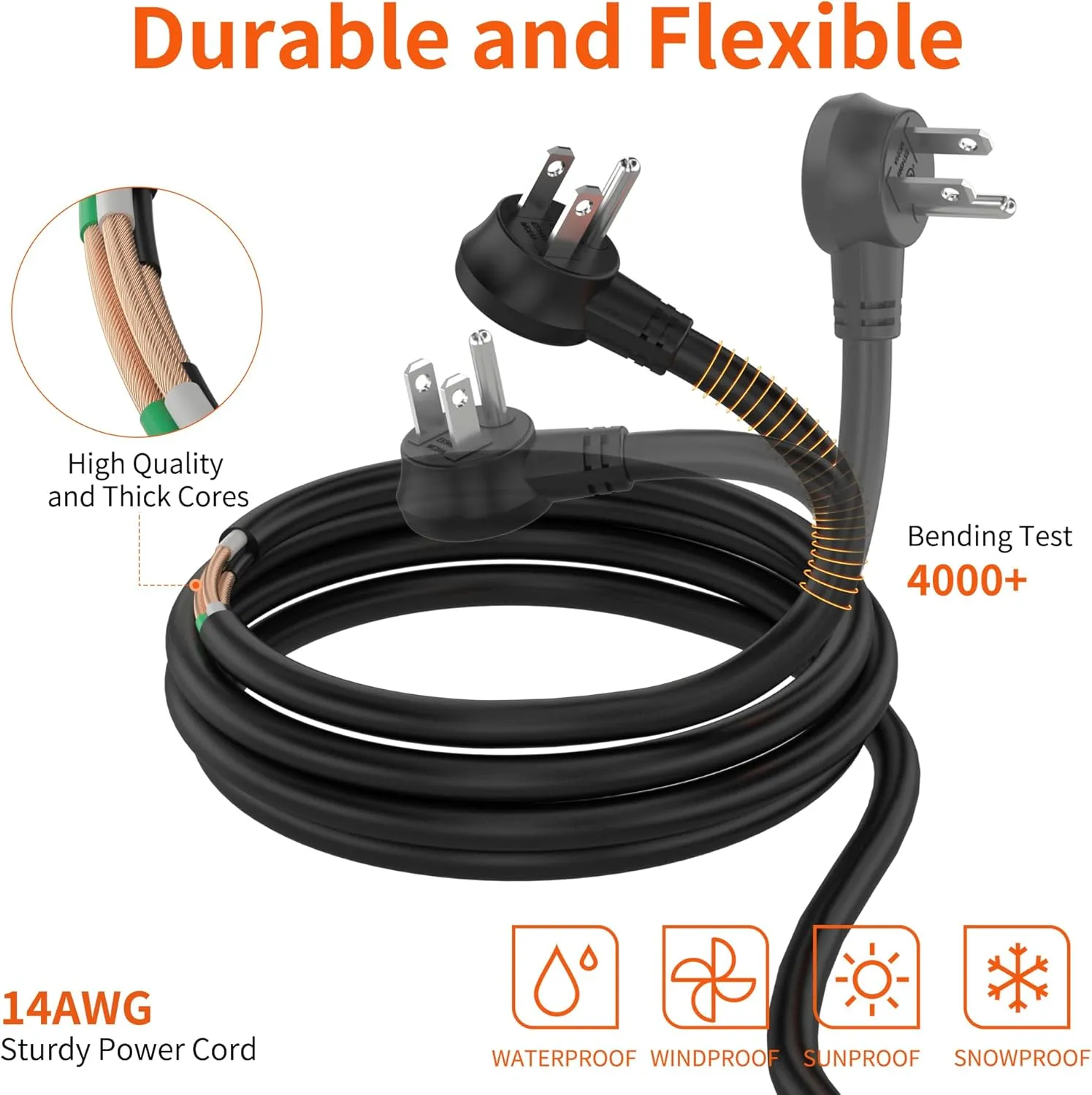 8 Outlet Long Power Strip, 2100J Surge Protector Heavy Duty 6FT Cord Wide Spaced and Wall Mount Metal Powerstrip for Home Office Garage Workshop