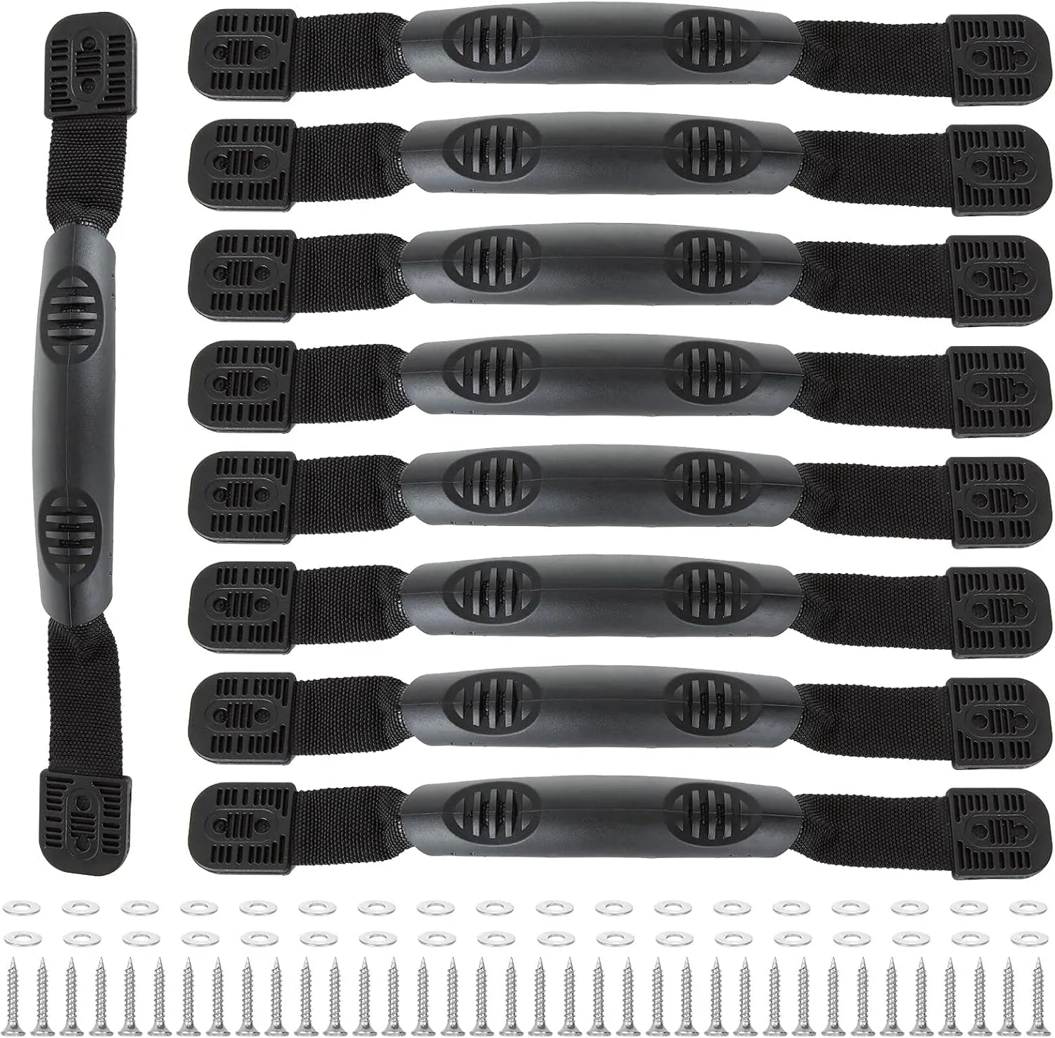8 PCS Kayak Handles Replacement Kayak Carry Handles with Hardware Black Canoe Boat Side Mount Carry Handles with Screws, Canoe Accessories for Ocean Lifetime Pelican Kayaks Boat Suitcase Luggage
