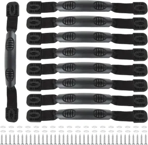 8 PCS Kayak Handles Replacement Kayak Carry Handles with Hardware Black Canoe Boat Side Mount Carry Handles with Screws, Canoe Accessories for Ocean Lifetime Pelican Kayaks Boat Suitcase Luggage