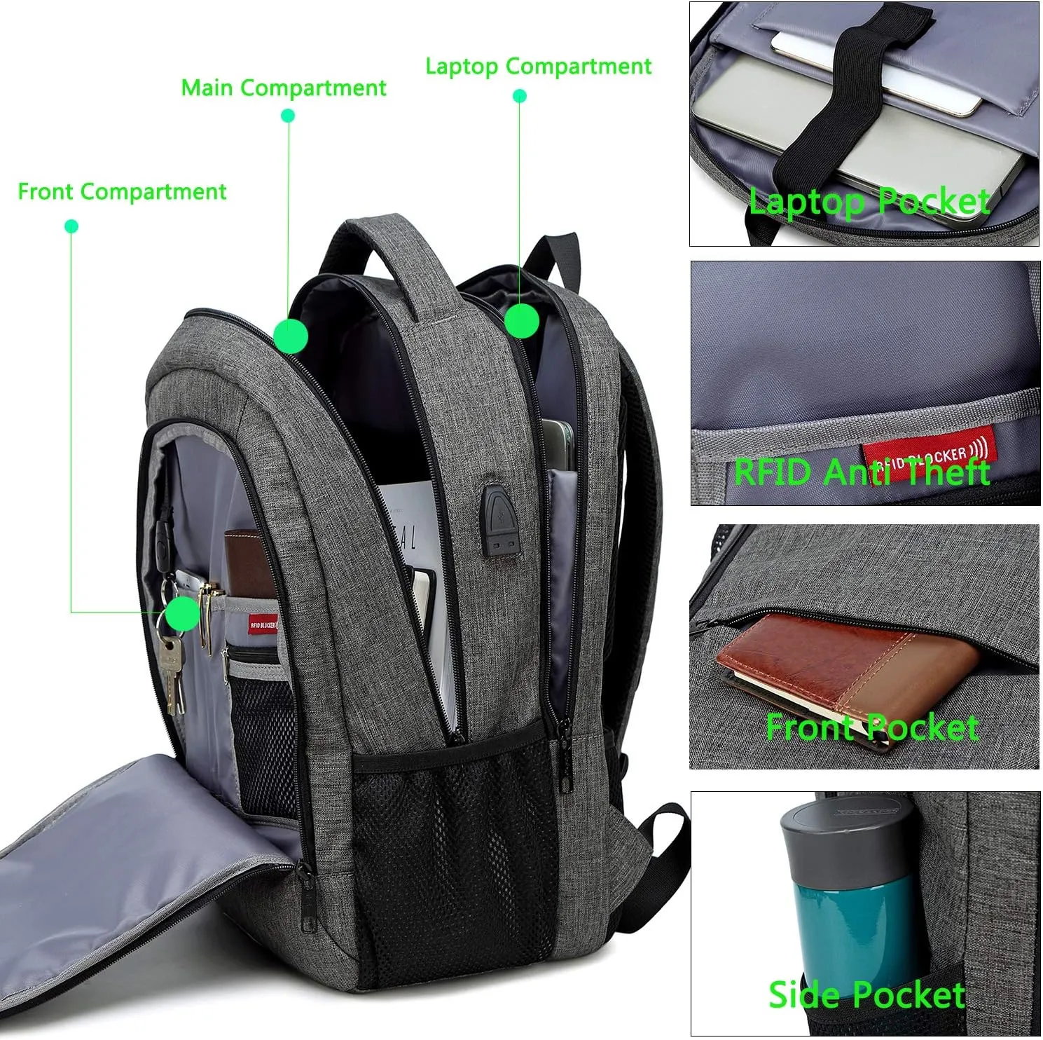 abshoo Travel Laptop Backpack Anti Theft Carry on College Backpack for Women & Men School Bookbag