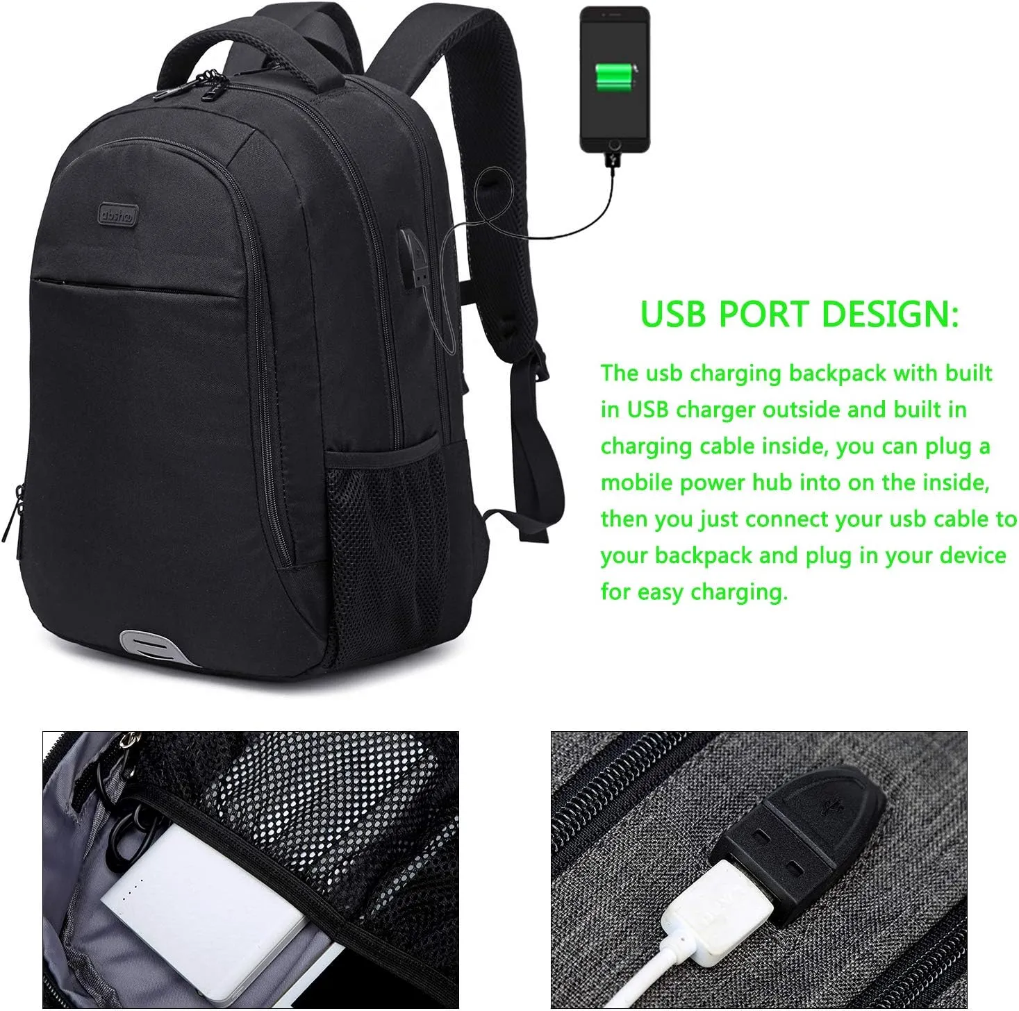 abshoo Travel Laptop Backpack Anti Theft Carry on College Backpack for Women & Men School Bookbag