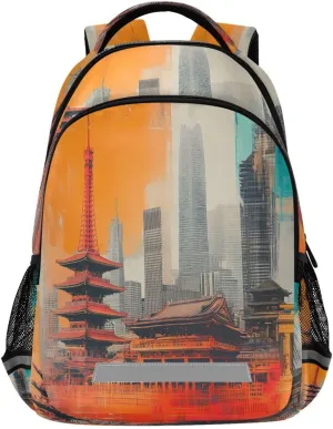 Abstract Tower Buildings and Skyscrapers Backpack for Boys Girls Kids Elementary Bookbag School Bag Students Daypack Travel Rucksack