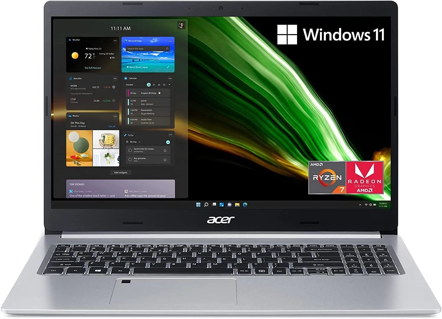 acer Aspire 5 Notebook 2022 | 15.6" FHD IPS | AMD Ryzen 7 3700U 4-Core Radeon RX Vega 10 | 40GB DDR4 2TB SSD Backlit Keyboard Fingerprint Reader RJ-45 WiFi 6 Win 11 Pro | TLG 32GB USB