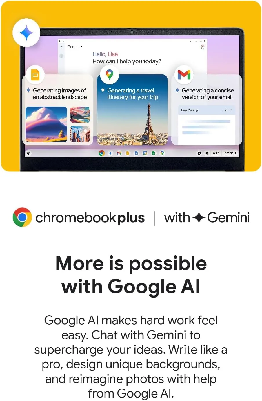 acer Chromebook Plus 514 Laptop with Google AI – 14" Full HD 1920 x 1080 IPS Touch Display | Intel Core i3-N305 | 8GB LPDDR5 | 128GB SSD | Wi-Fi 6E | FHD Camera | Chrome OS | CB514-4HT-375Z (Renewed)