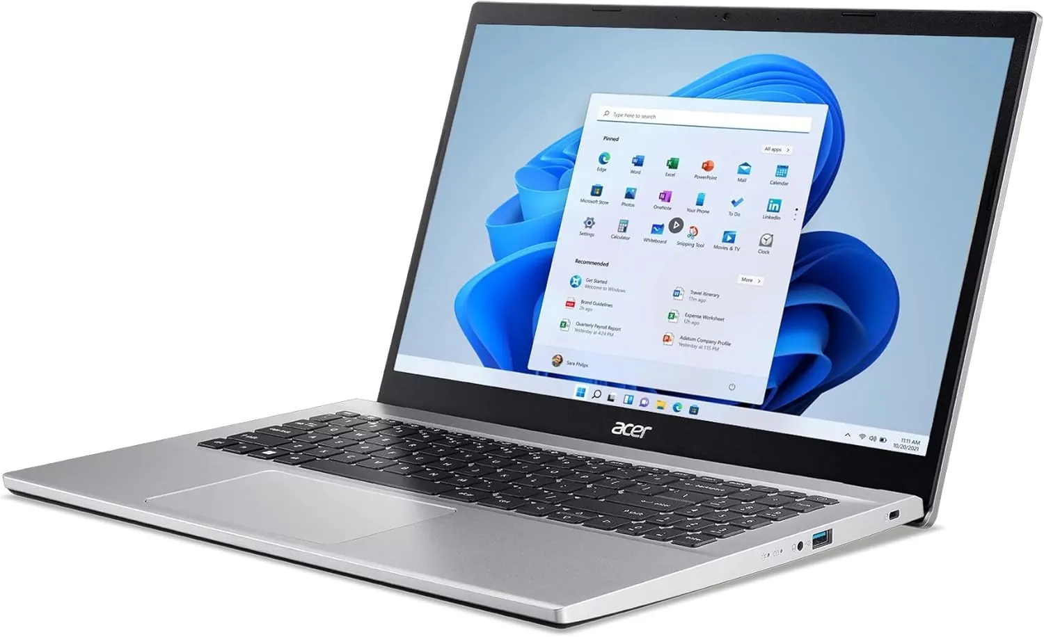 acer Laptop | Aspire 3 A315 | 15.6" 1920 x 1080 LED-Backlit | Intel Core i5-1235U 10-Core | 8GB DDR4 | 512GB SSD | Windows 11 Pro | Wi-Fi 5-720p HD Camera - Pure Silver