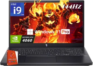 acer Nitro V 15 Gaming Laptop, Intel i9-13900H Up to 5.4GHz, GeForce RTX 4060, 15.6" 144 Hz IPS Display, 64 GB DDR5, 4 TB SSD, Wi-Fi 6, Backlit Keyboard, Windows 11 Pro, Gaming Mouse, 256GB UFD