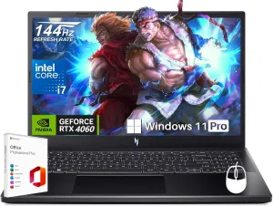 acer Nitro V 15 Gaming Laptop,15.6" FHD IPS 144 Hz, Intel 10-i7-13620H, Office Lifetime License, 32GB DDR5, 1TB SSD, GeForce RTX 4060, Wi-Fi 6, Backlit Keyboard, Win 11 Pro, w/Accessories