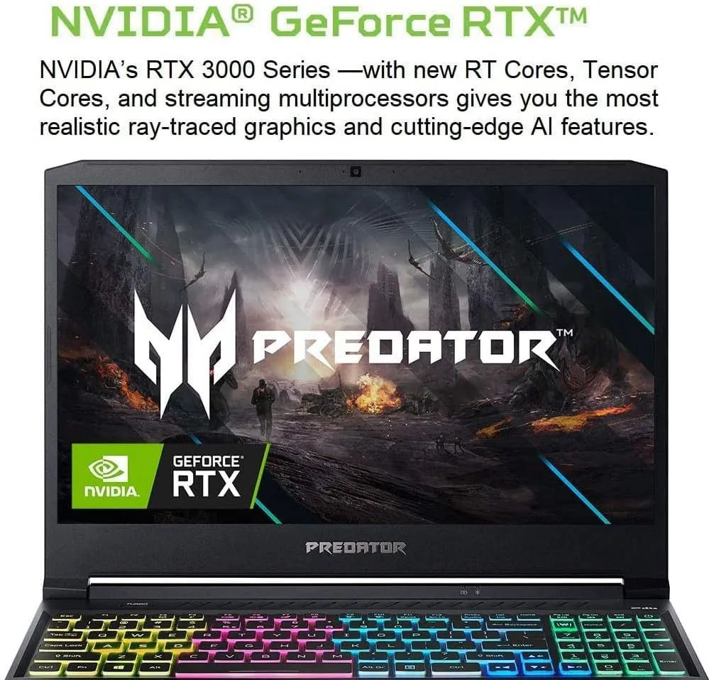 Acer Predator Helios 300 Gaming Laptop, Intel i7-10750H, NVIDIA GeForce RTX 3060 Laptop GPU, 15.6" Full HD 144Hz 3ms IPS Display, 16GB DDR4, 512GB NVMe SSD, WiFi 6, RGB Keyboard, PH315-53-71HN