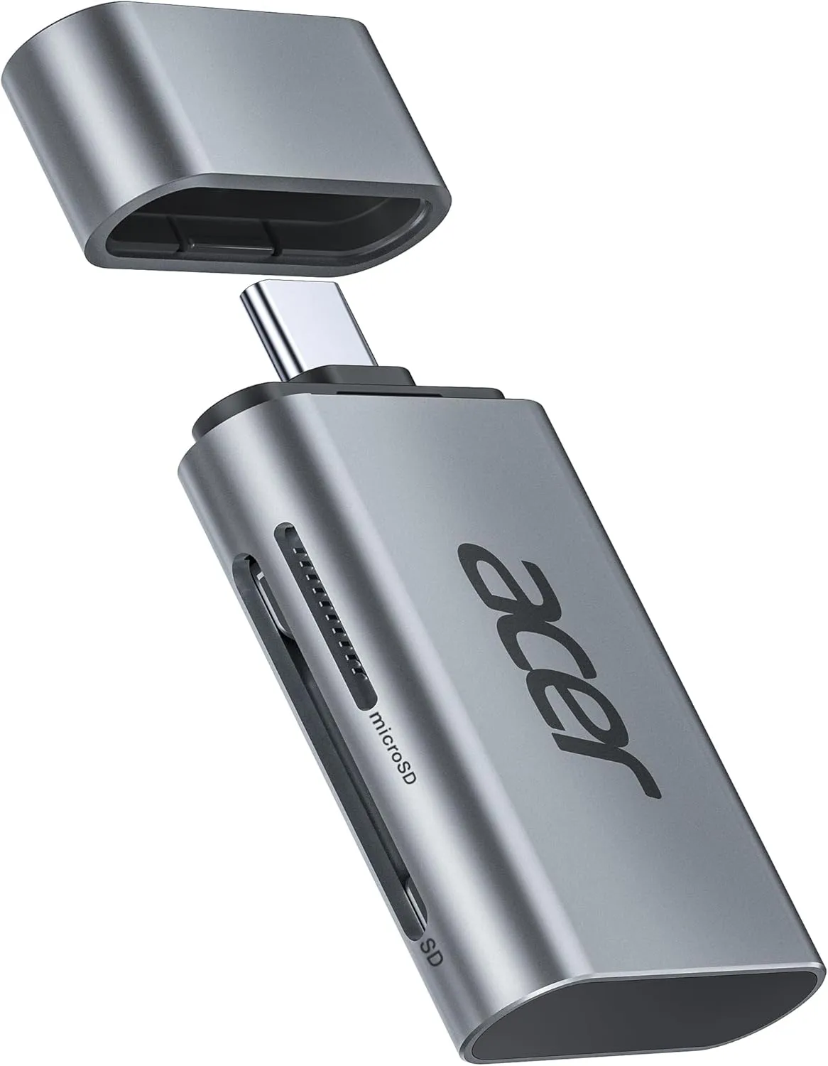Acer USB C SD 4.0 Card Reader, 2 in 1 UHS-II Micro SD Card Reader to Type C Adapter for MicroSD, SDXC, SDHC, RS-MMC Compatible with iPhone 15/16, MacBook Pro/Air, Laptop, Tablet