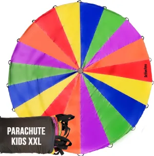 Activejoy- Parachute for Kids- Rainbow Parachute Toys for Kids with 18 Handles - 20ft Play Parachute Game for Kids