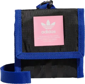 adidas Originals Neck Pouch Travel Wallet with Detachable Lanyard, Black/Lucid Blue/Beam Pink, One Size