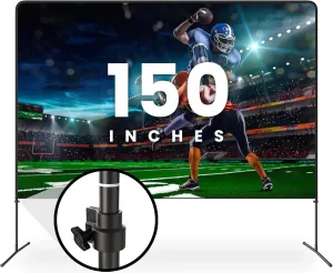 Adjustable Height Projector Screen - 150 Inch Indoor & Outdoor Projector Screen with Carry Bag for Office and Home Theater Portable Projector Screen
